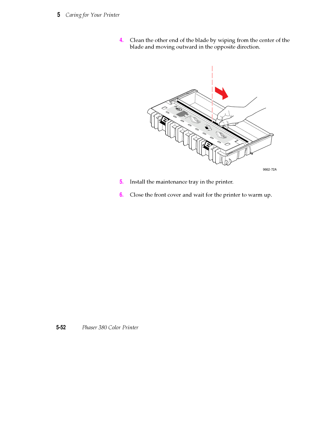 Tektronix PHASER 380 manual 9662-72A 