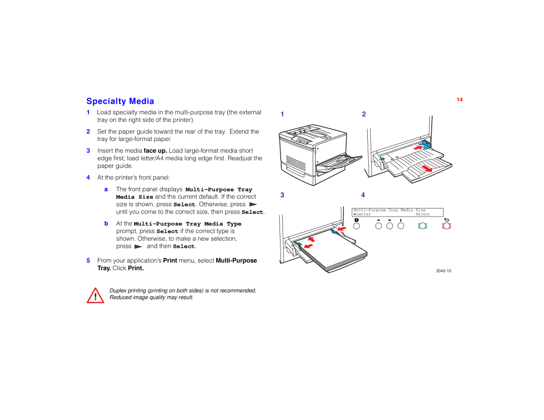 Tektronix PHASER 780 manual Specialty Media 