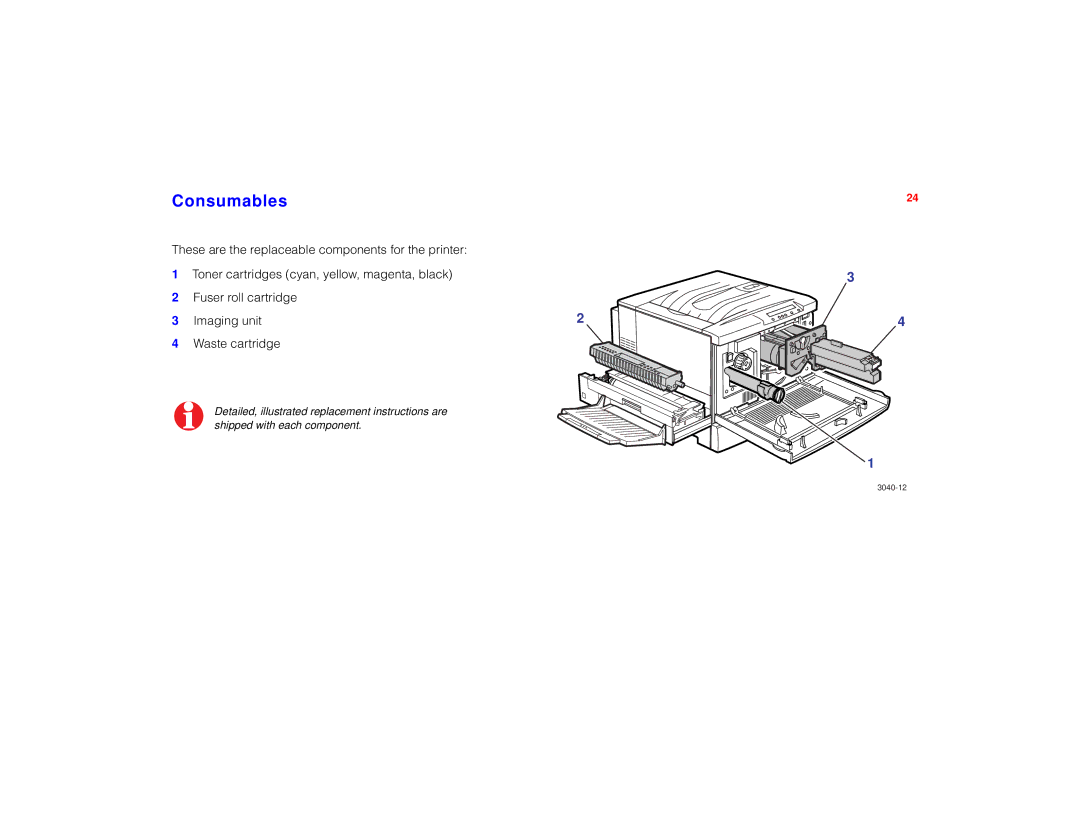 Tektronix PHASER 780 manual Consumables 