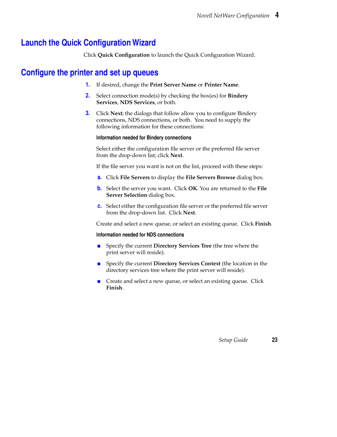 Tektronix Phaser 840 setup guide Launch the Quick Conﬁguration Wizard, Conﬁgure the printer and set up queues 