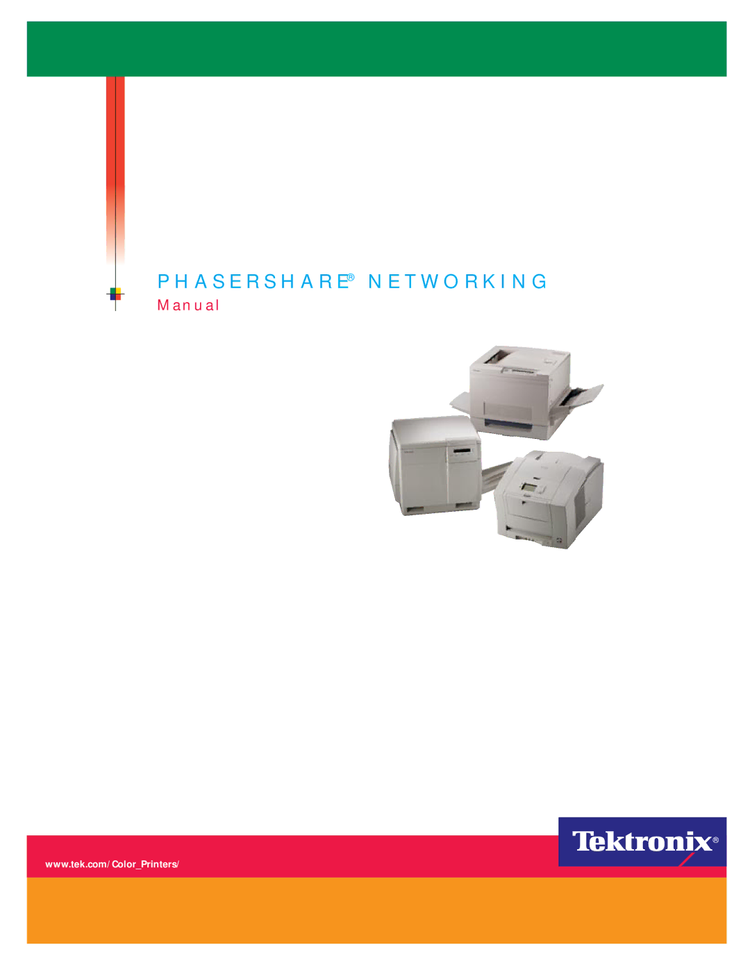 Tektronix Phasershare Printer manual A S E R S H a R E N E T W O R K I N G 