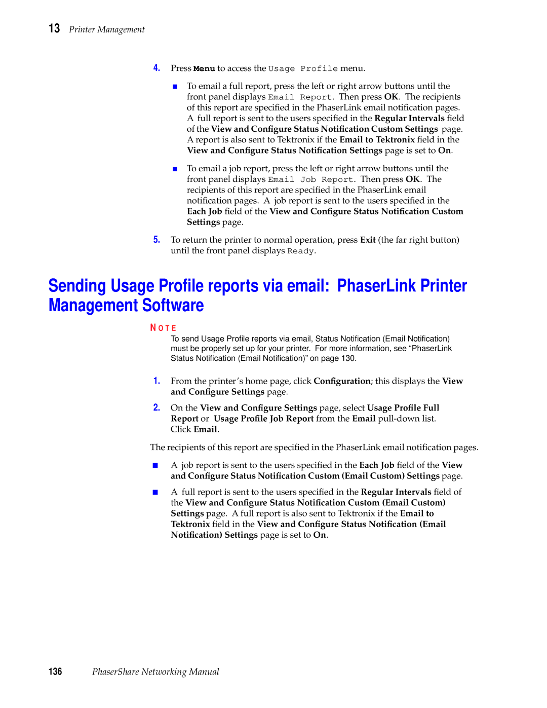 Tektronix Phasershare Printer manual PhaserShare Networking Manual 