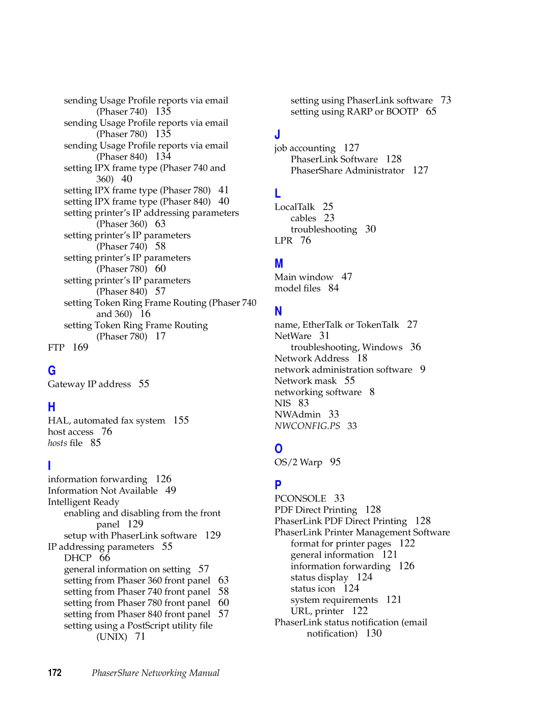 Tektronix Phasershare Printer manual 129 