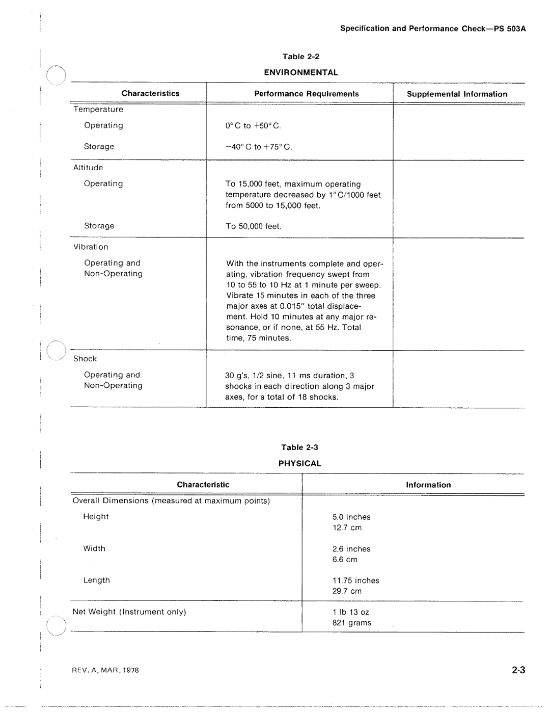 Tektronix PS 503A manual 