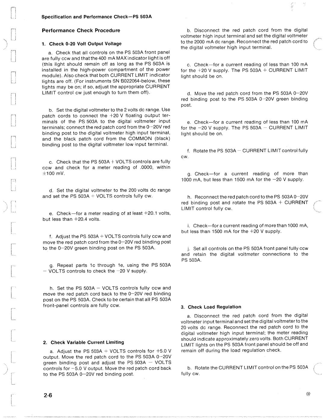 Tektronix PS 503A manual 