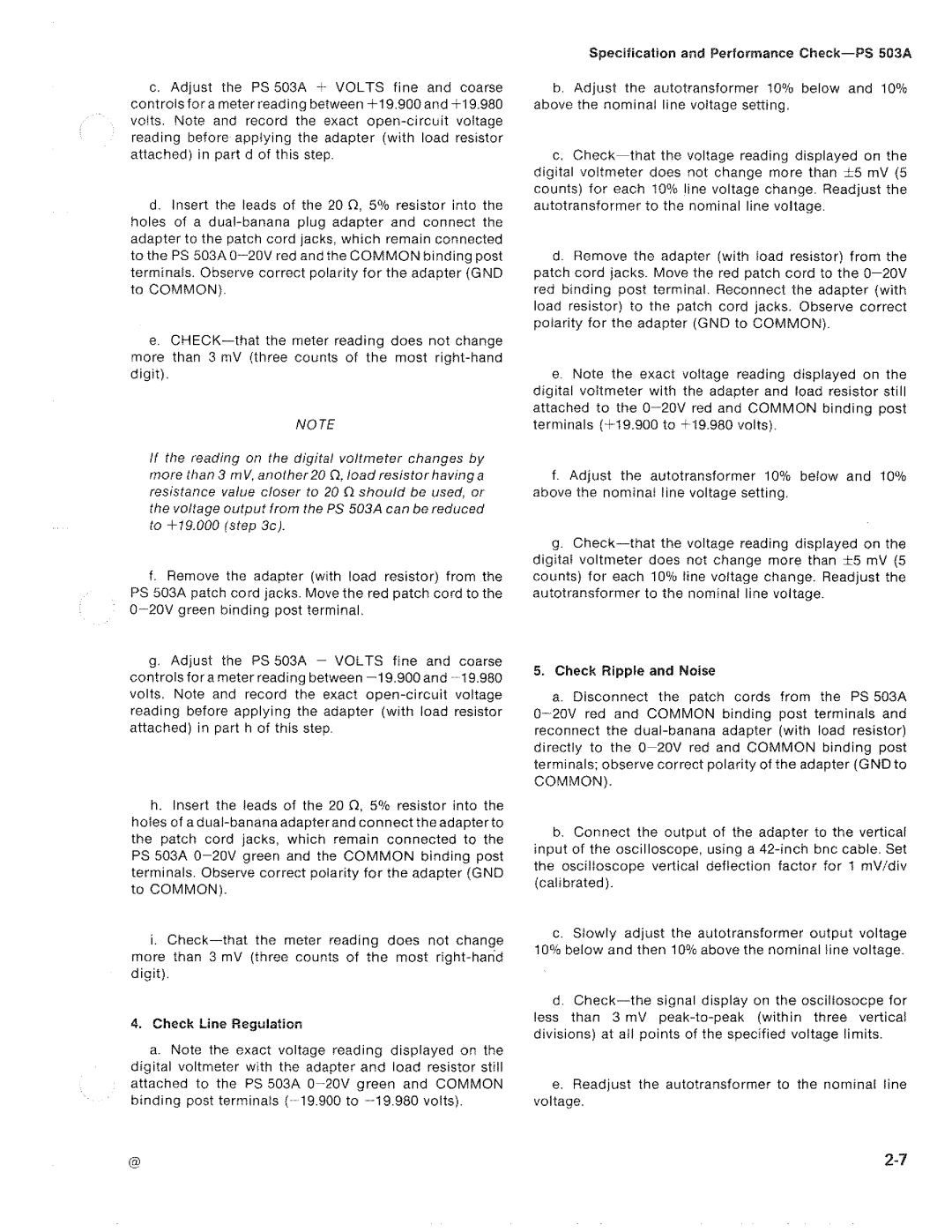 Tektronix PS 503A manual 