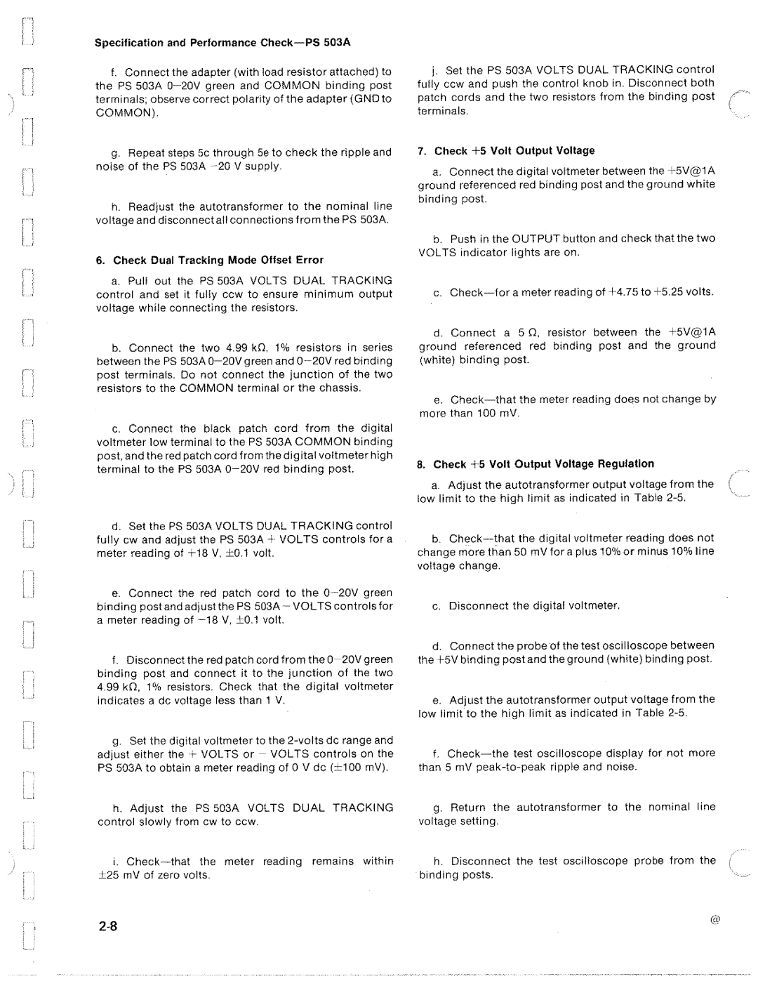 Tektronix PS 503A manual 