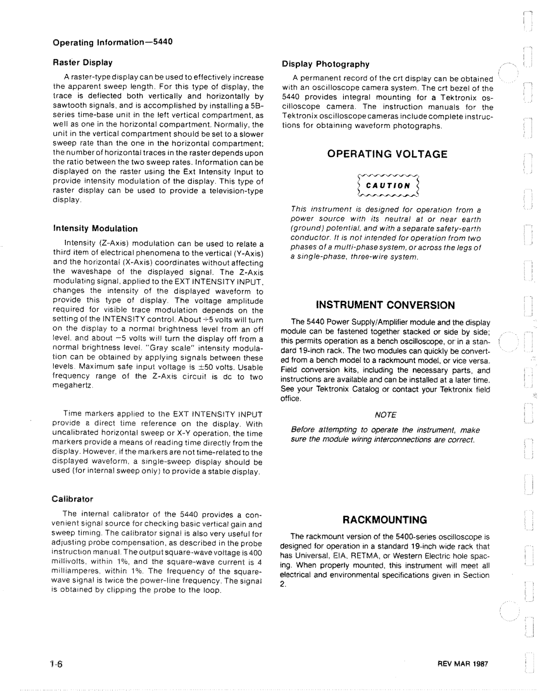 Tektronix R5440 manual 