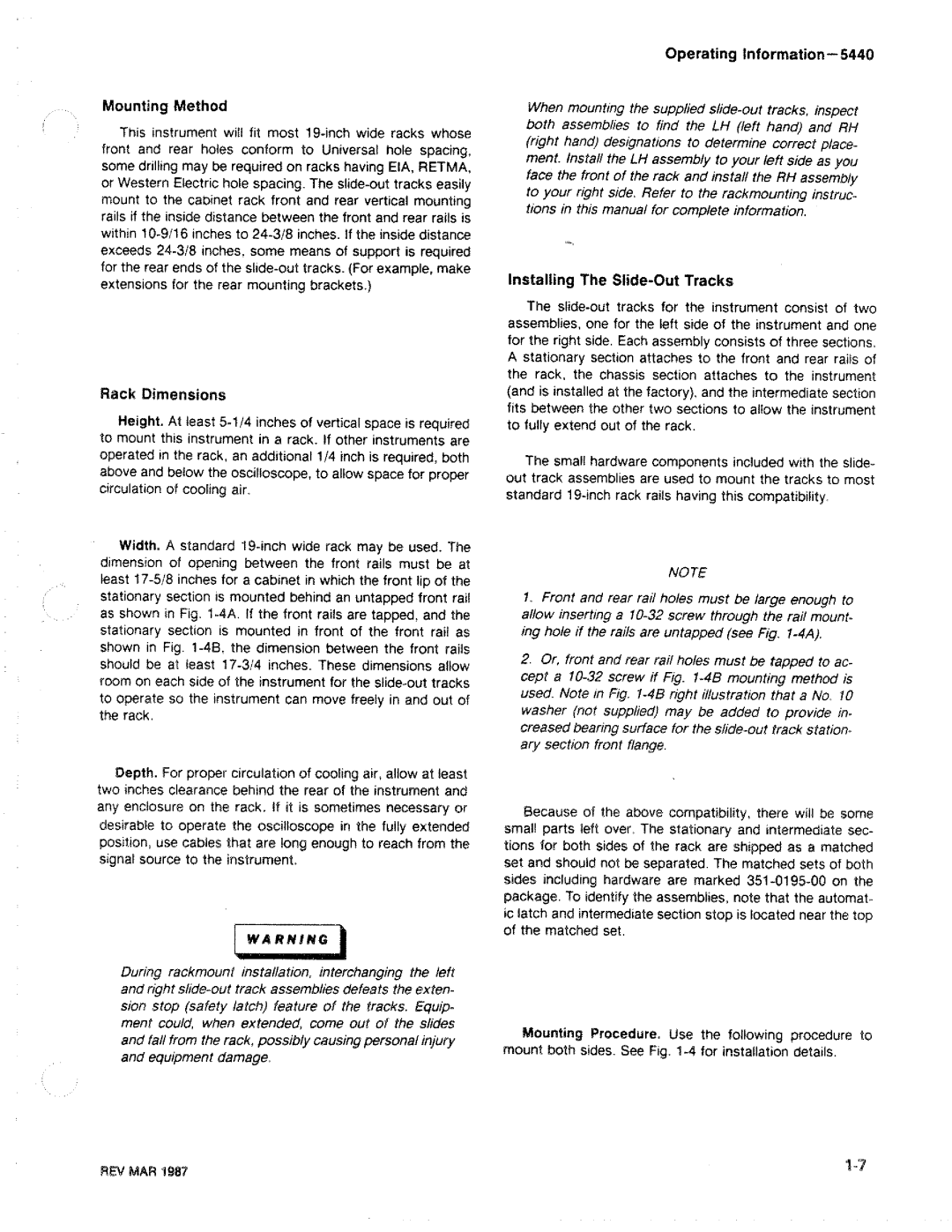 Tektronix R5440 manual 