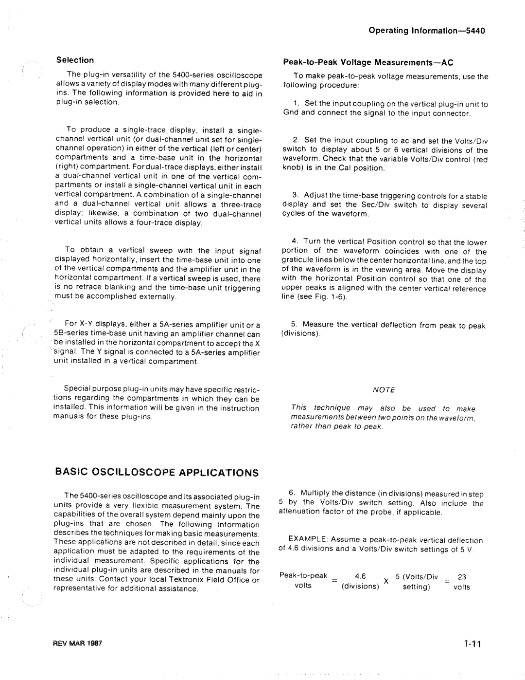 Tektronix R5440 manual 