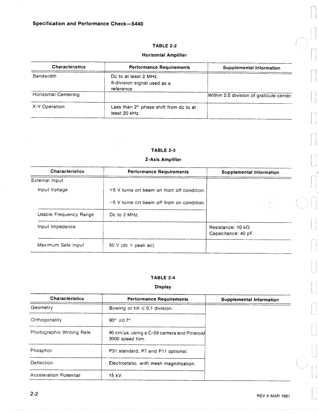 Tektronix R5440 manual 