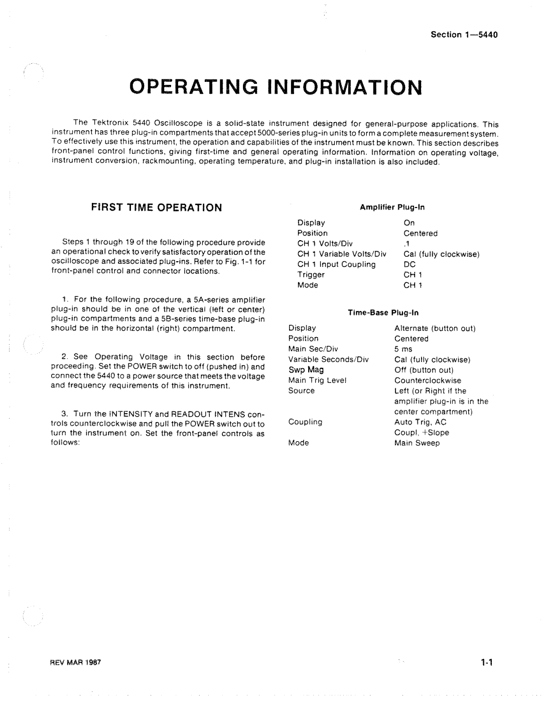 Tektronix R5440 manual 