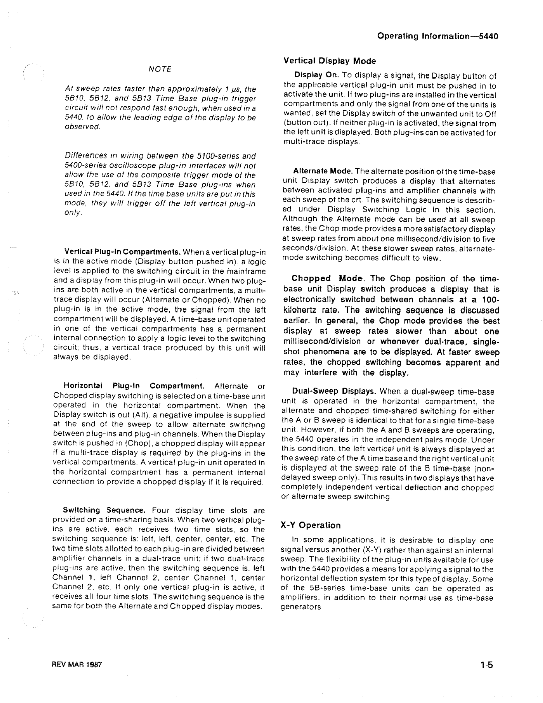 Tektronix R5440 manual 