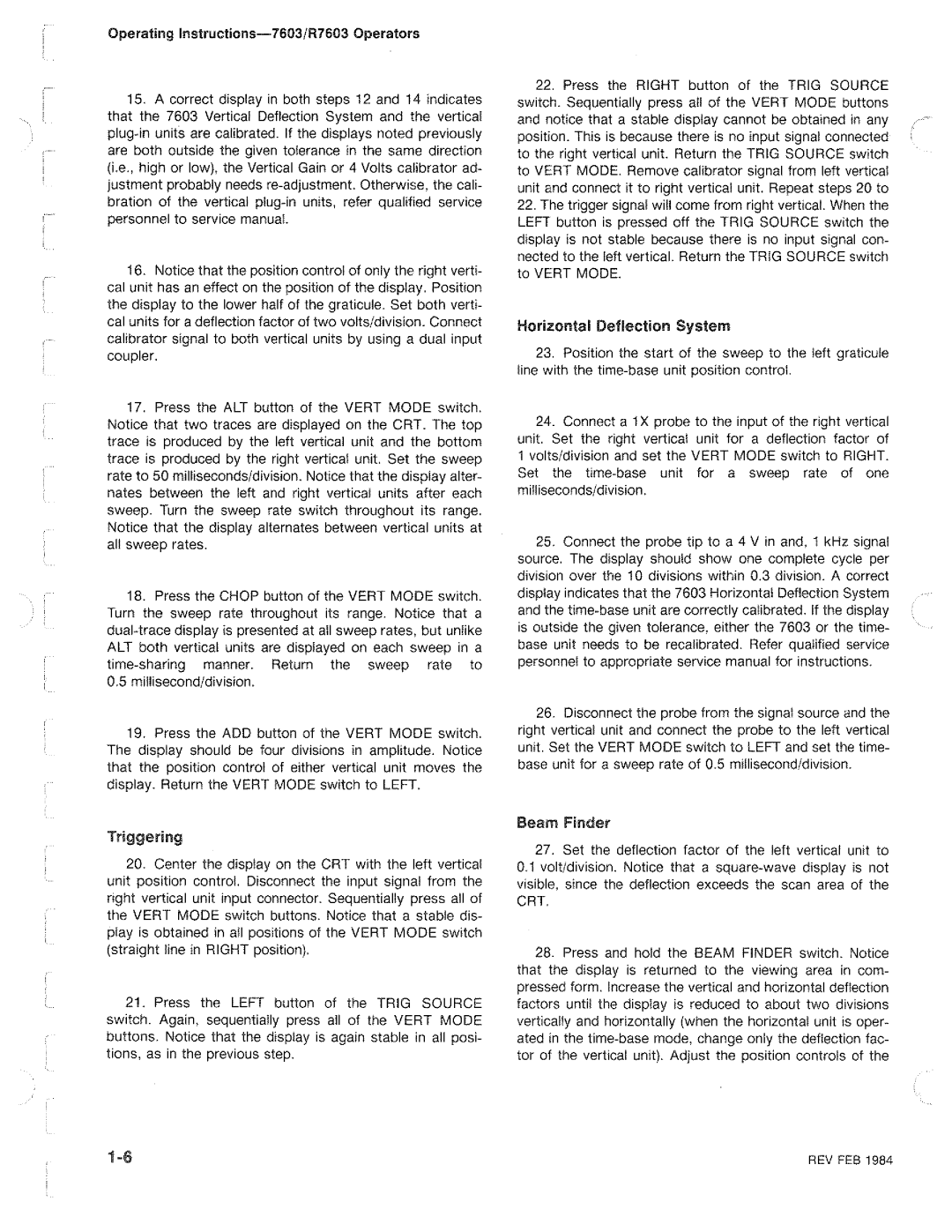 Tektronix R7603 manual 