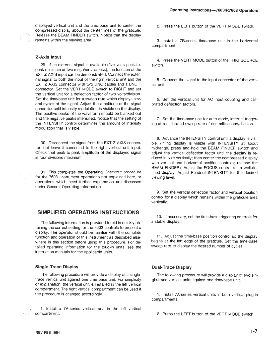 Tektronix R7603 manual 