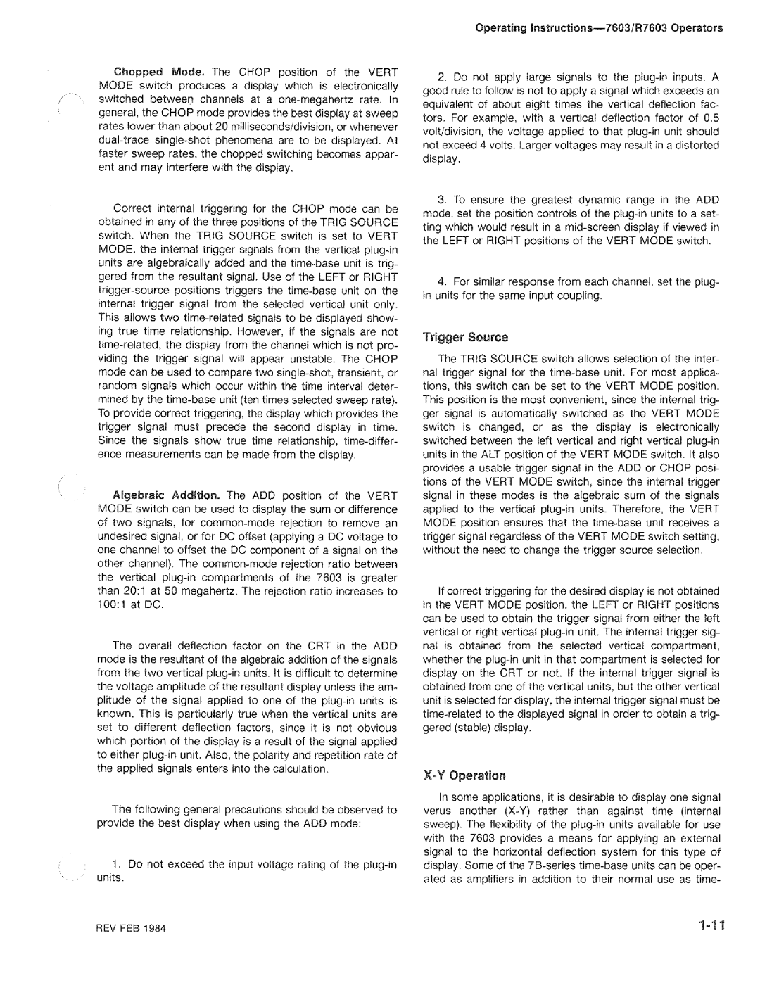 Tektronix R7603 manual 