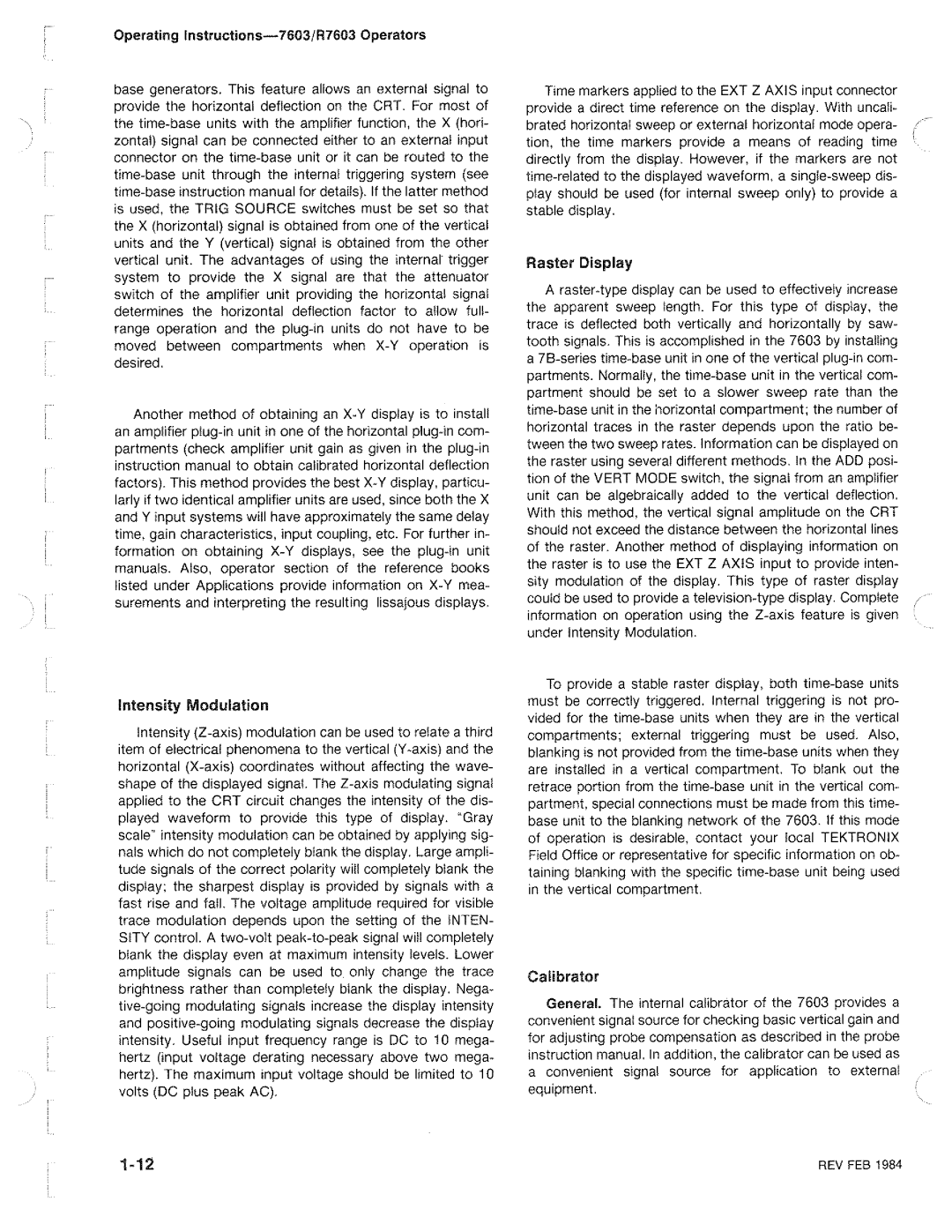 Tektronix R7603 manual 