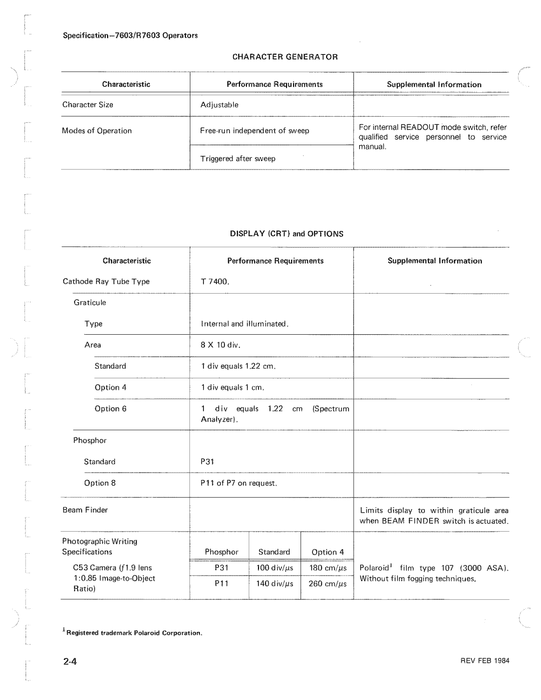 Tektronix R7603 manual 