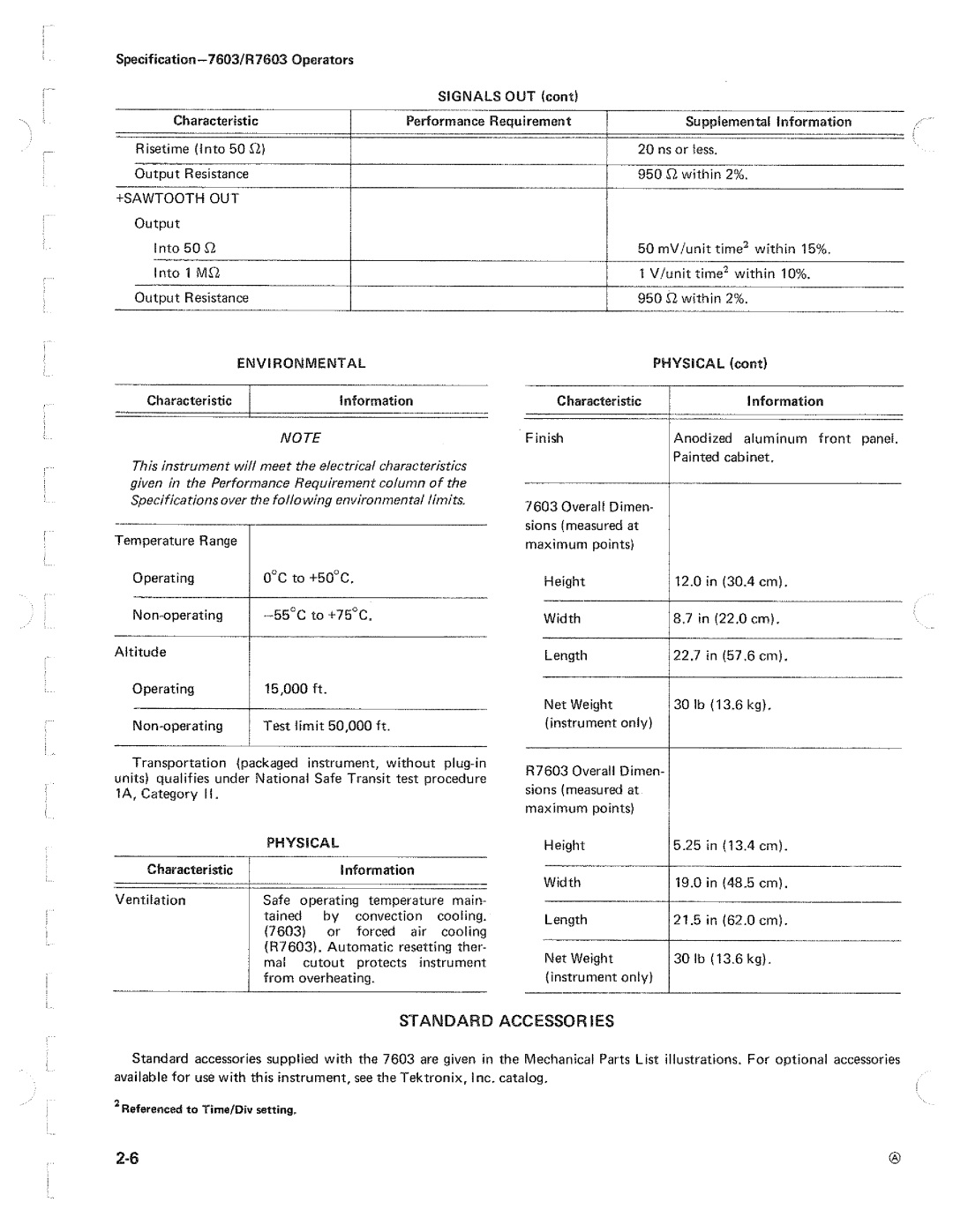 Tektronix R7603 manual 