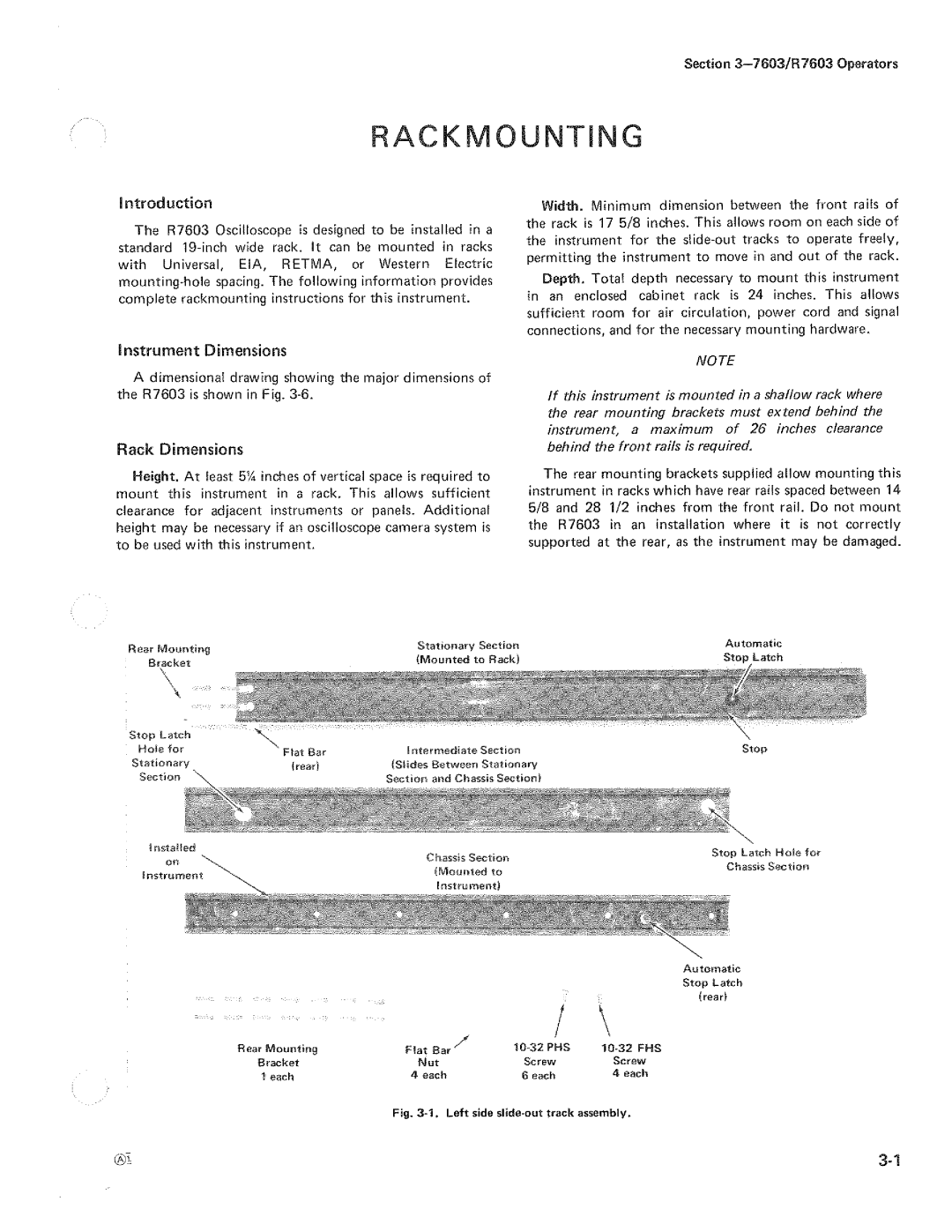 Tektronix R7603 manual 