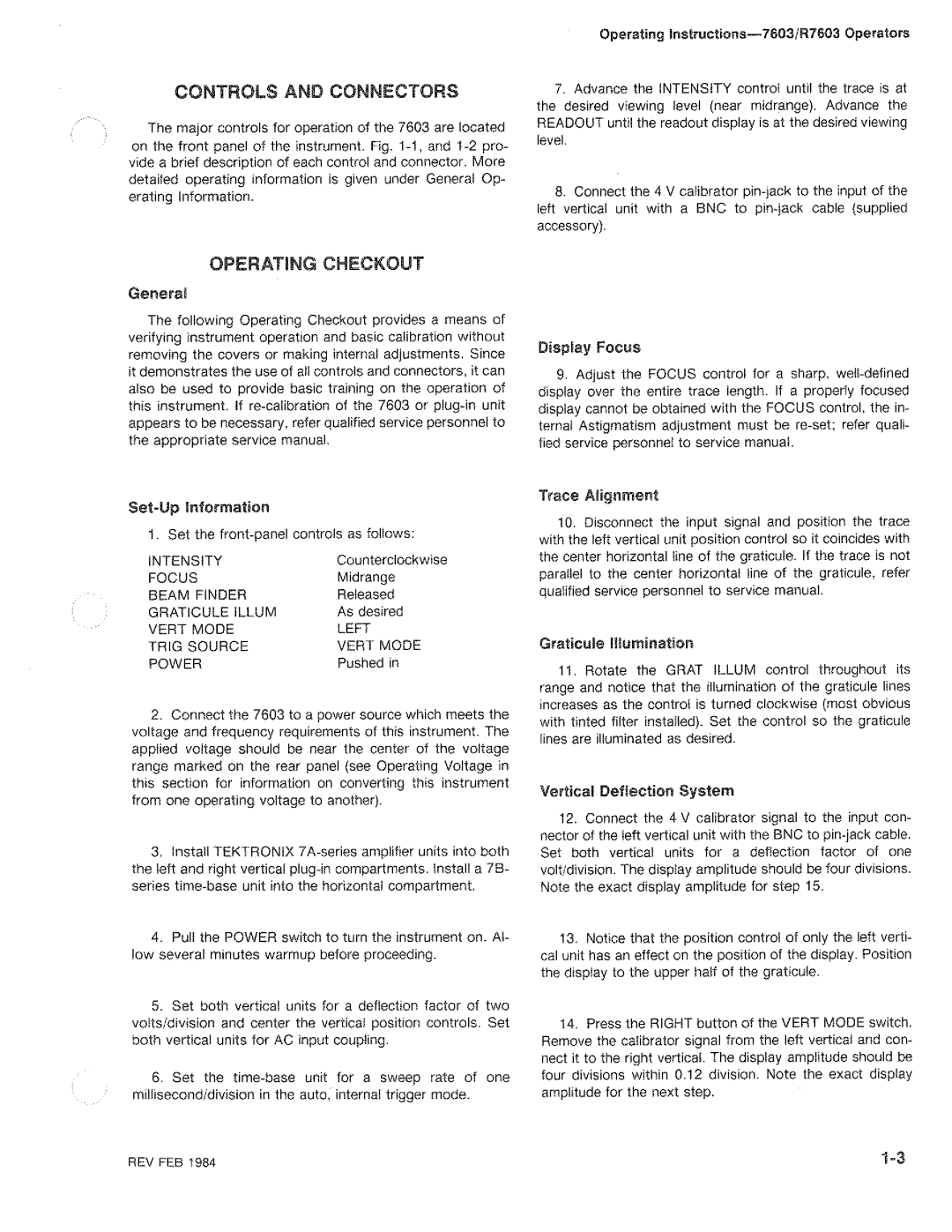 Tektronix R7603 manual 