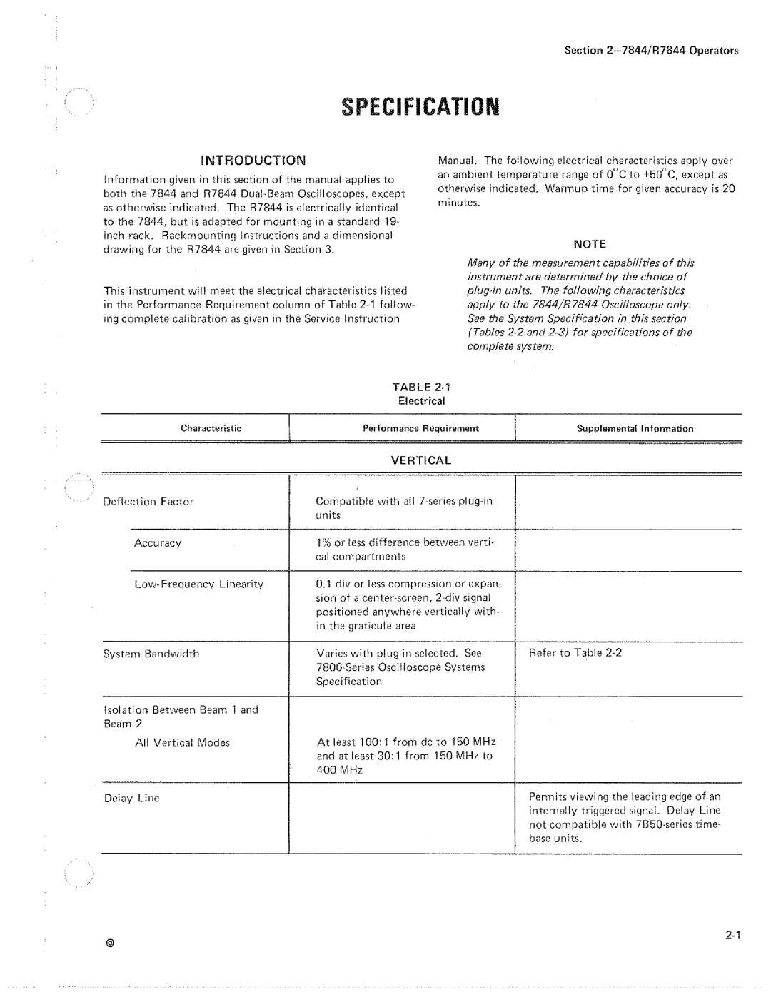 Tektronix R7844 manual 