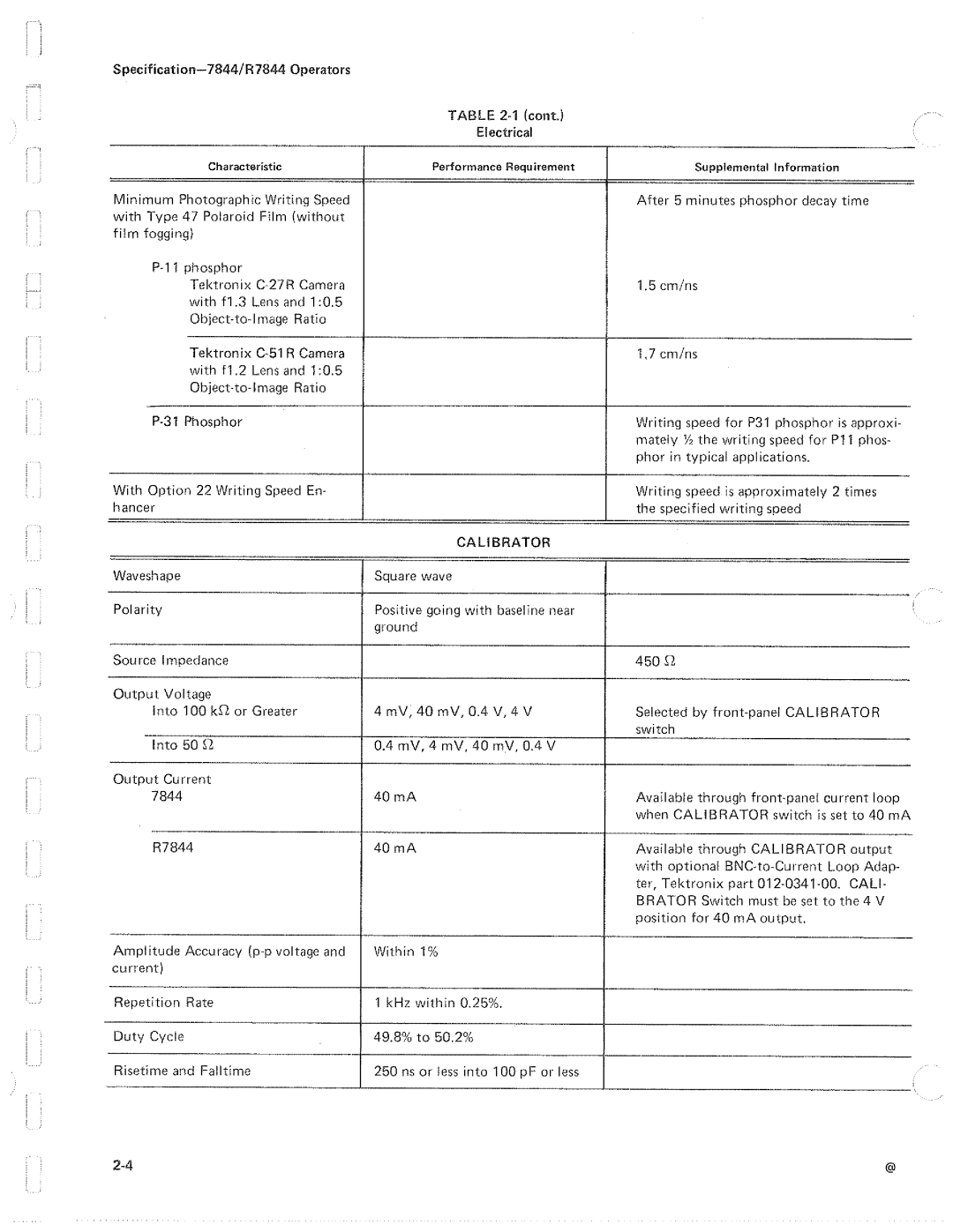 Tektronix R7844 manual 