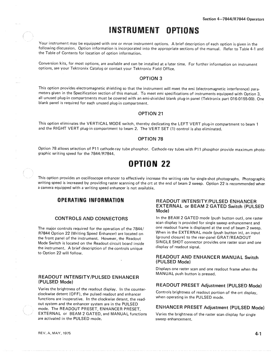 Tektronix R7844 manual 