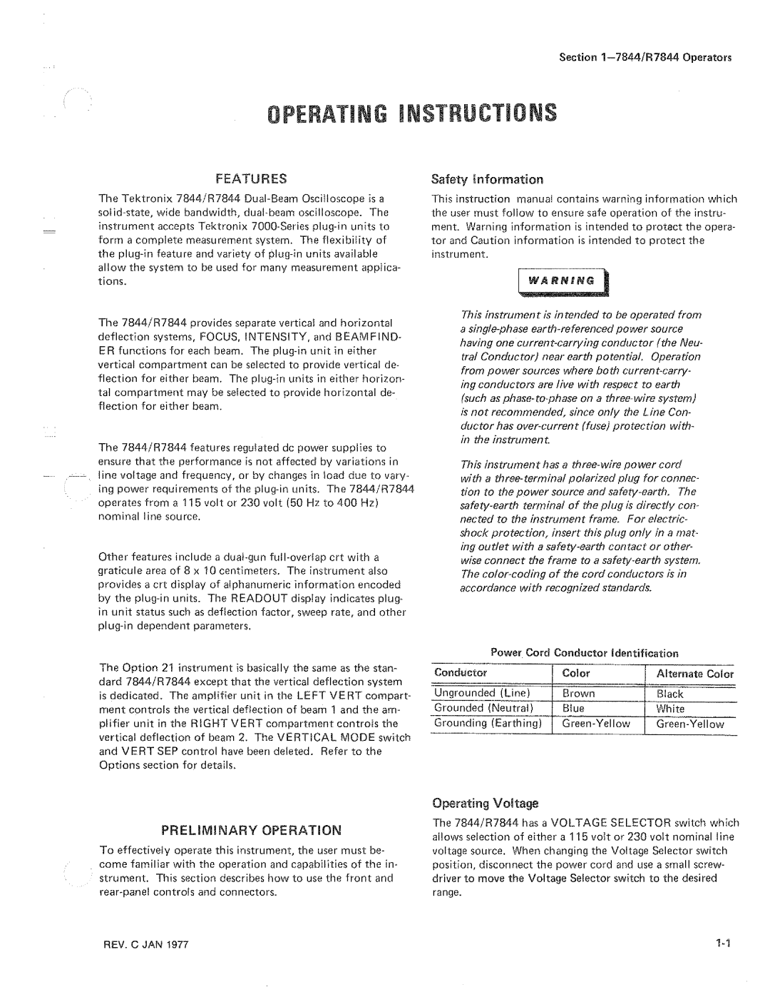 Tektronix R7844 manual 