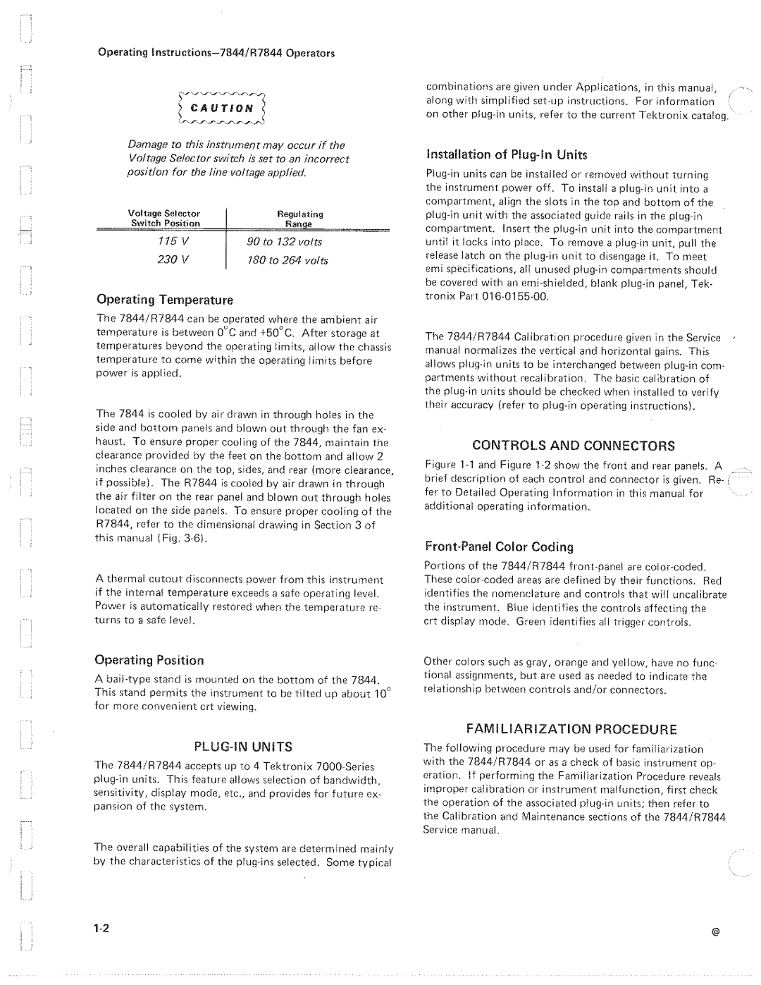 Tektronix R7844 manual 