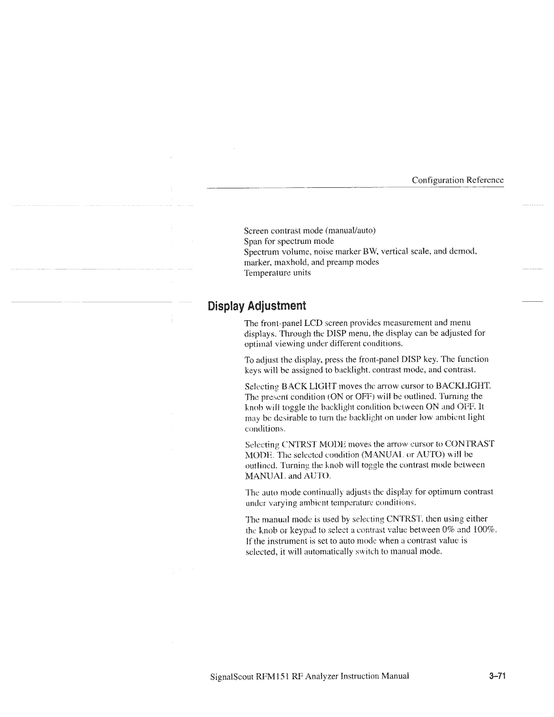 Tektronix 070-9960-01, RFM151 manual 