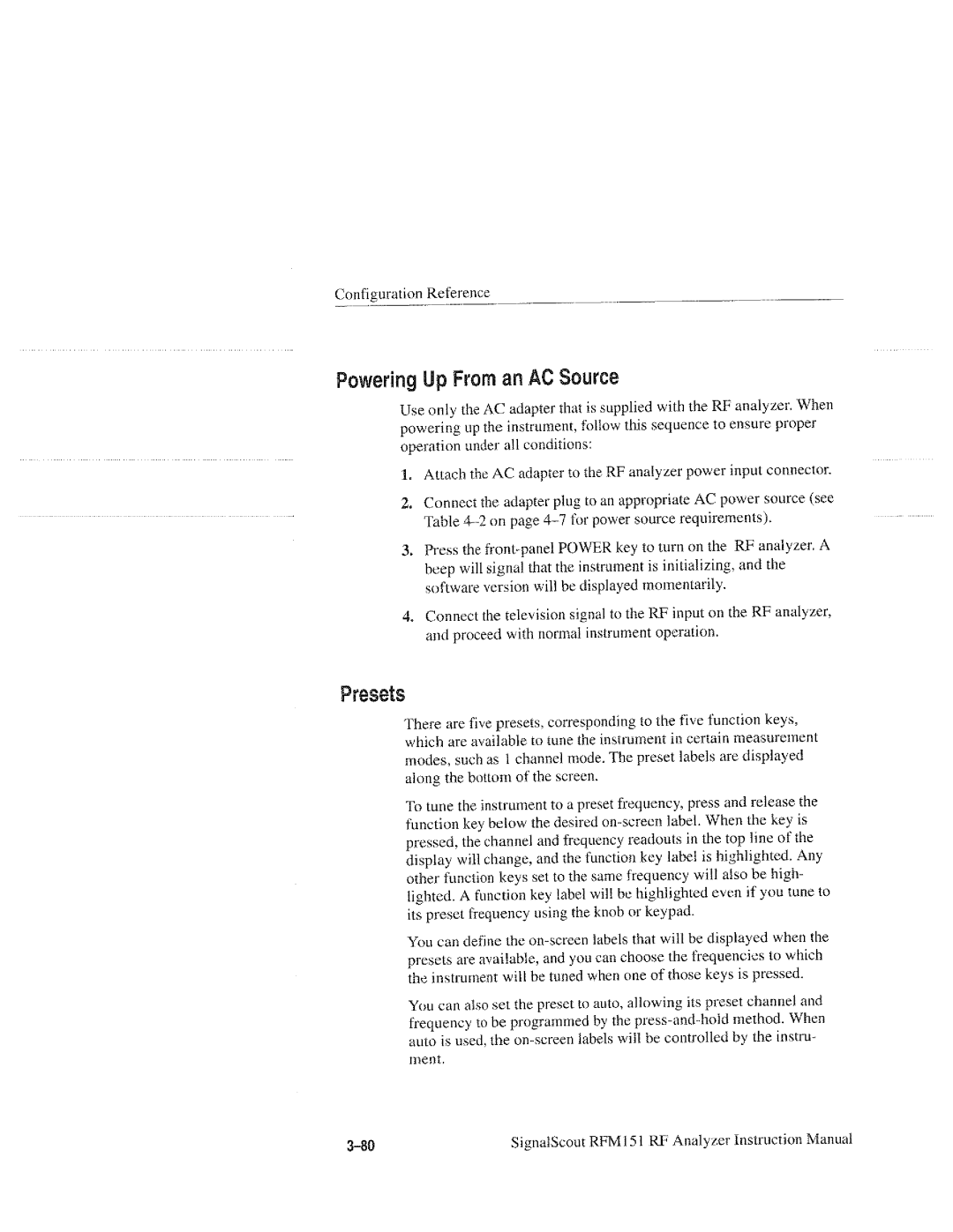 Tektronix RFM151, 070-9960-01 manual 