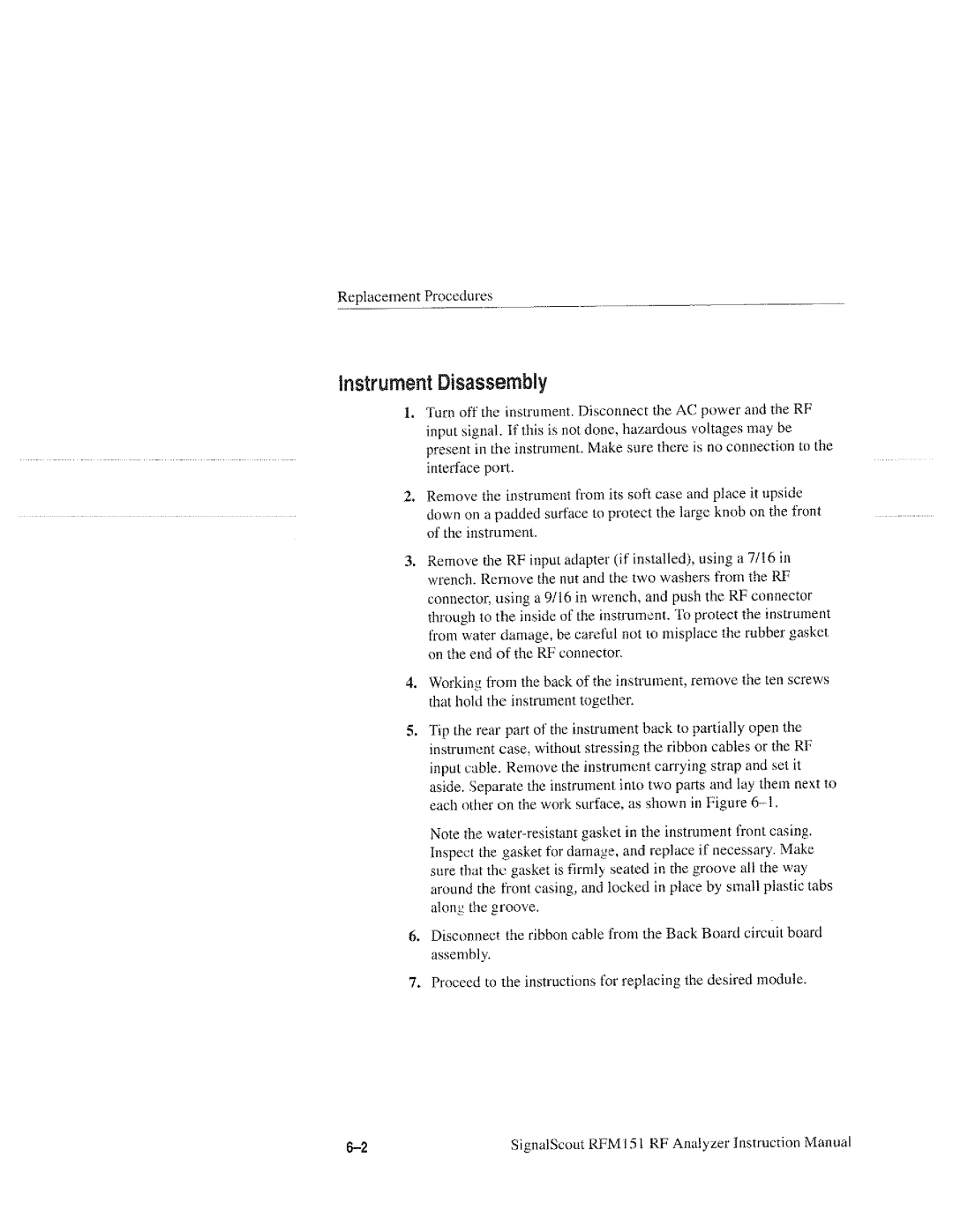 Tektronix RFM151, 070-9960-01 manual 