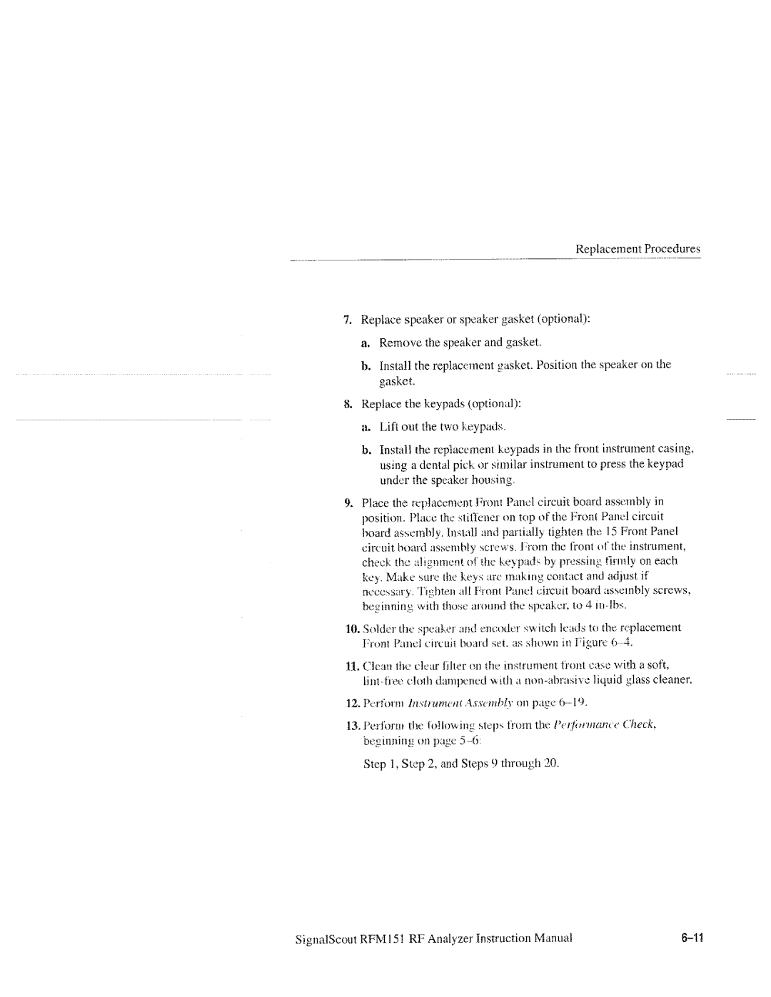 Tektronix 070-9960-01, RFM151 manual 