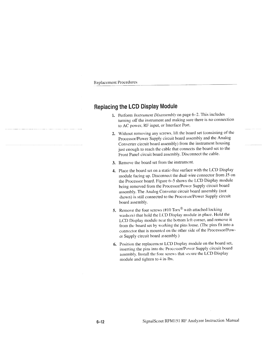 Tektronix RFM151, 070-9960-01 manual 