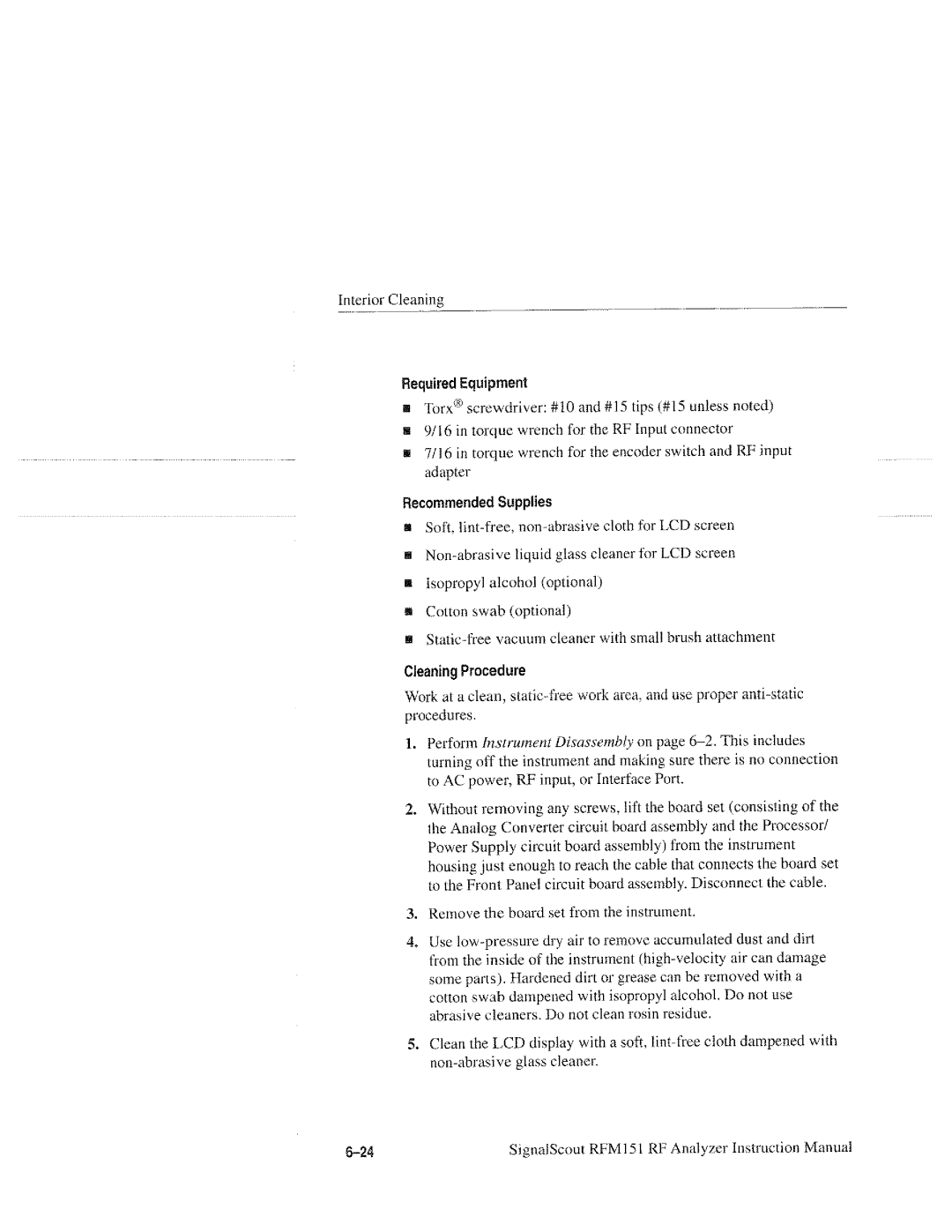 Tektronix RFM151, 070-9960-01 manual 