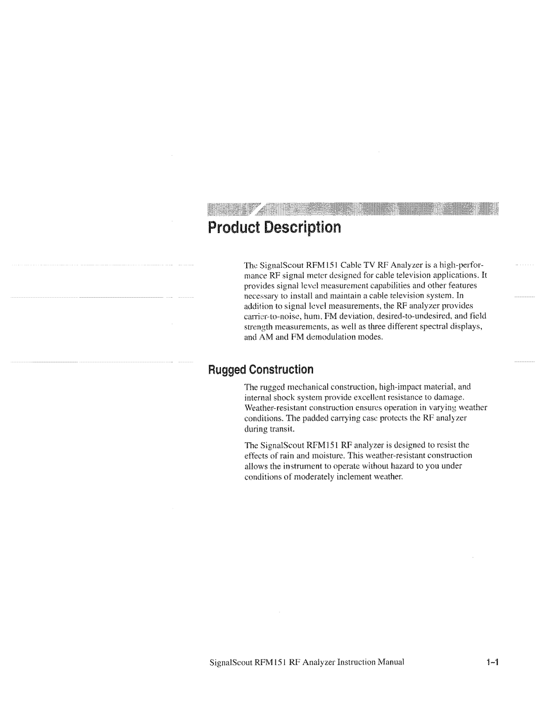 Tektronix 070-9960-01, RFM151 manual 