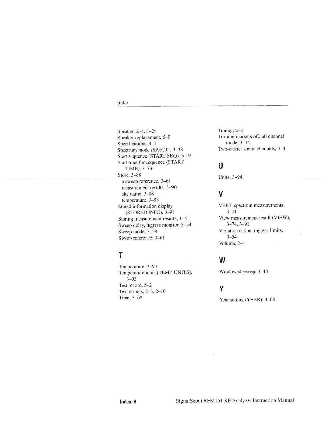 Tektronix RFM151, 070-9960-01 manual 