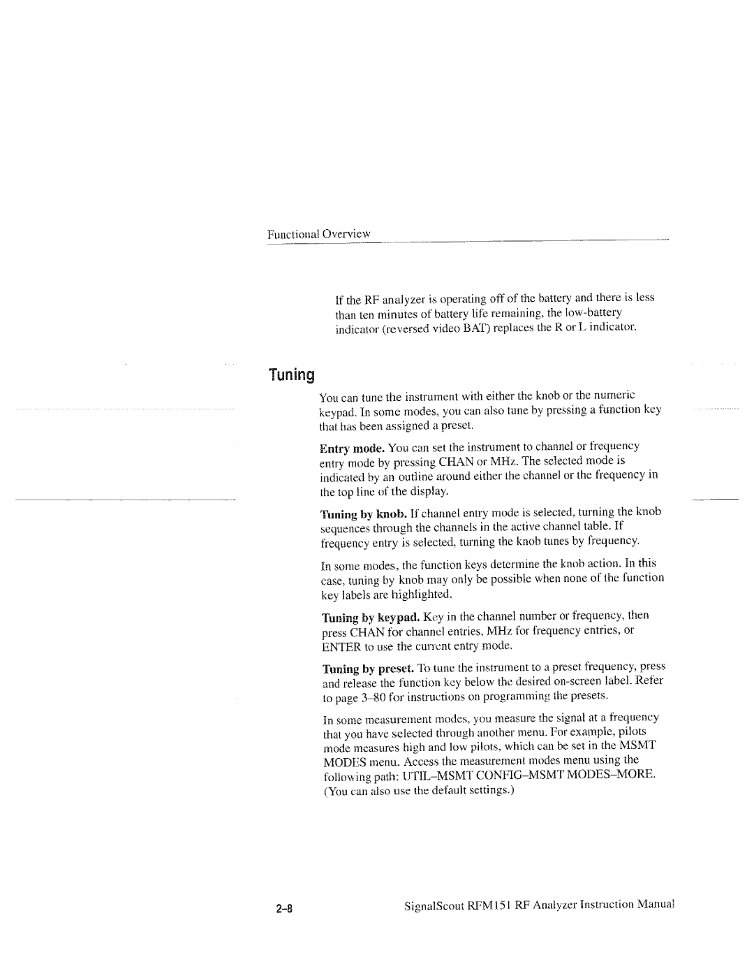 Tektronix RFM151, 070-9960-01 manual 