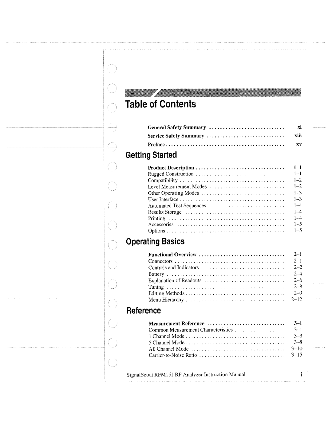 Tektronix 070-9960-01, RFM151 manual 