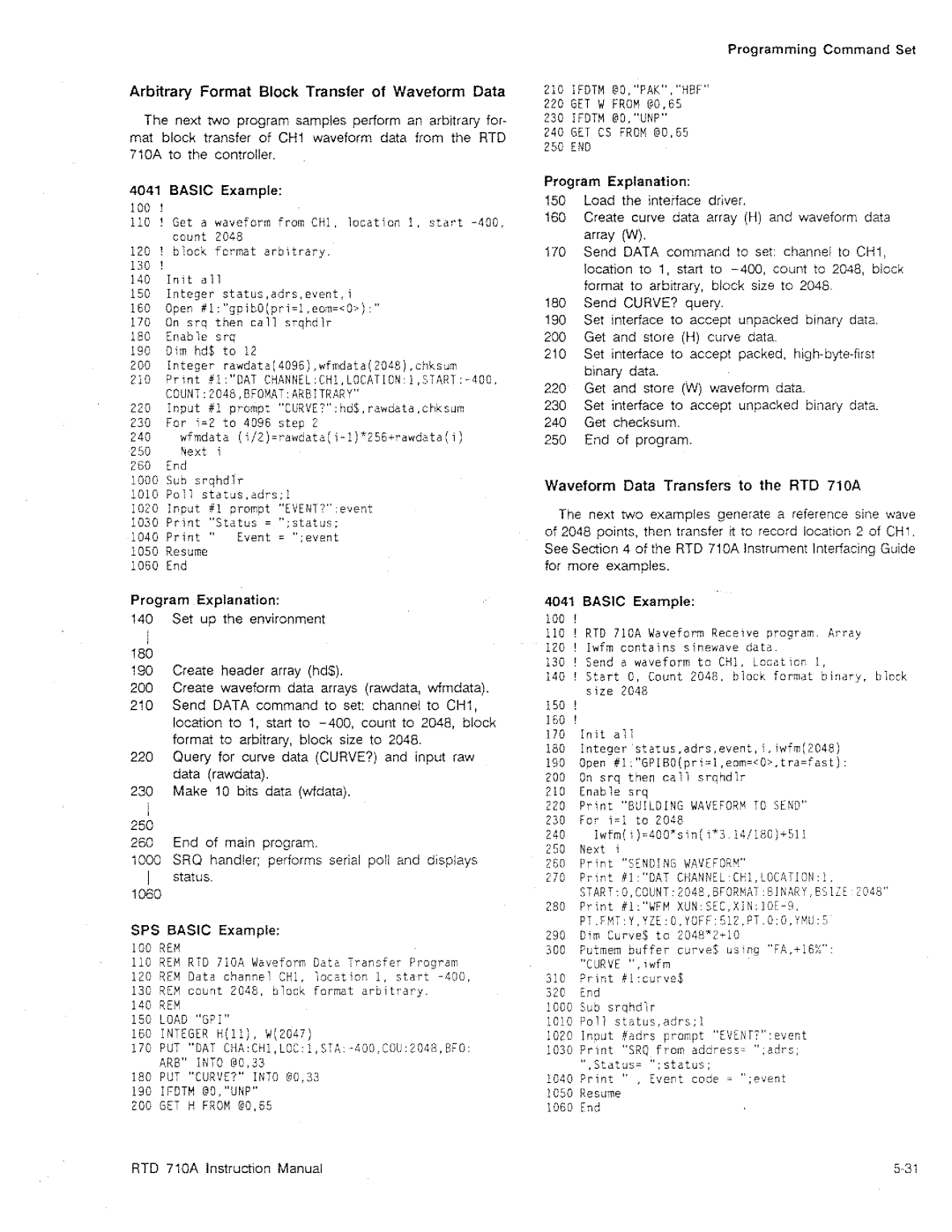 Tektronix RTD 710A manual 