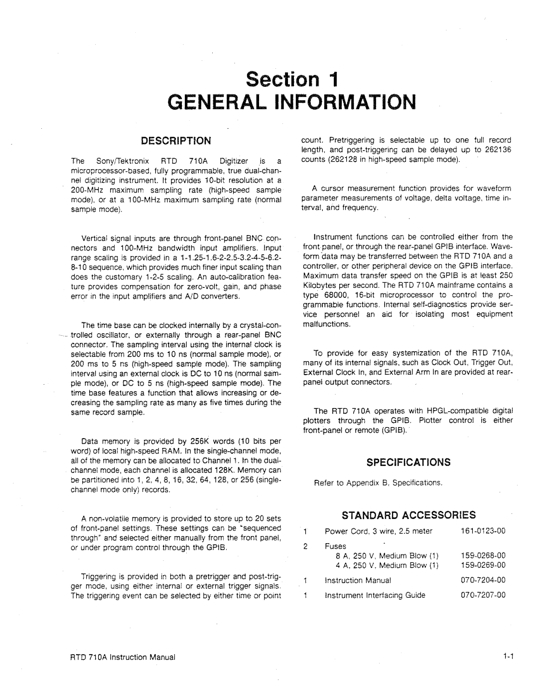 Tektronix RTD 710A manual 