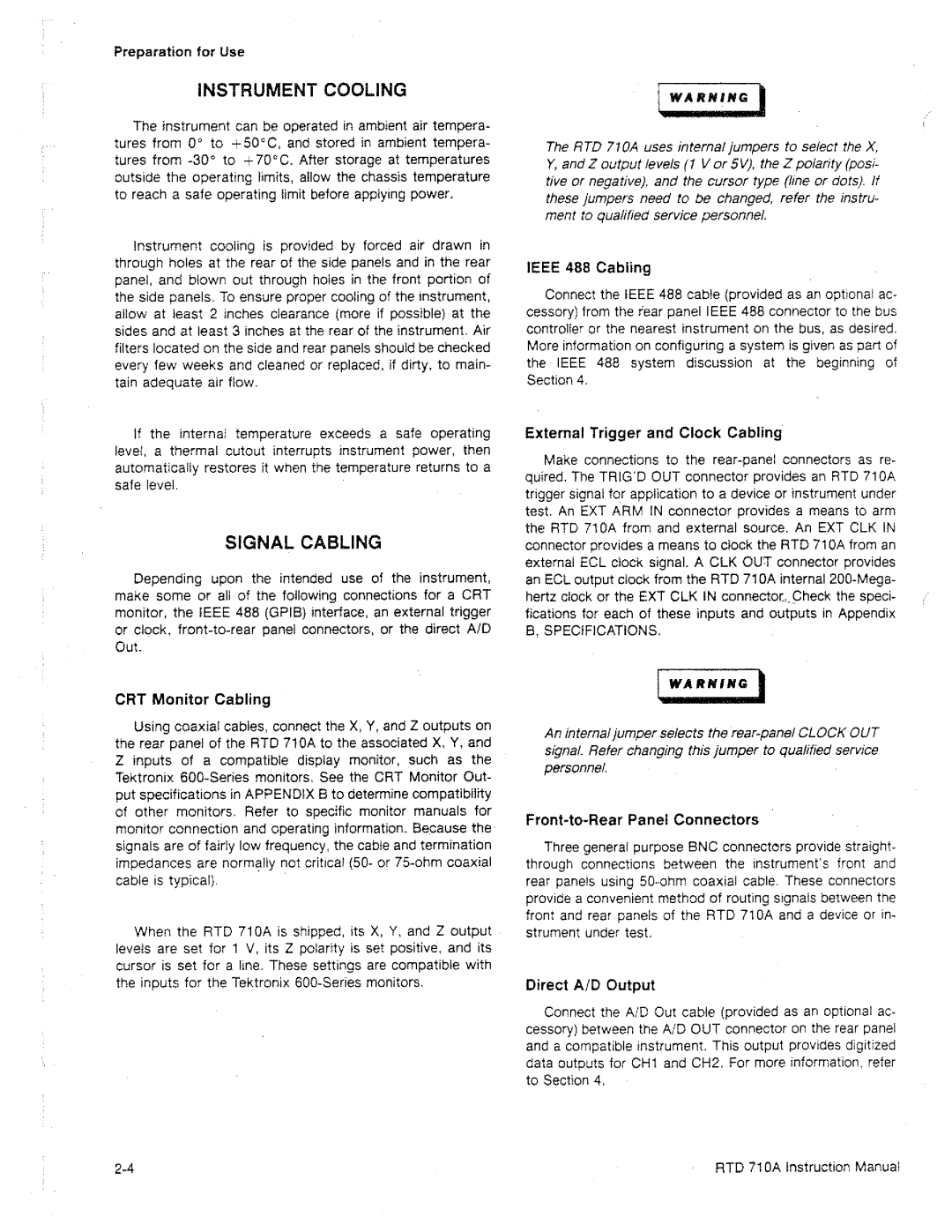 Tektronix RTD 710A manual 