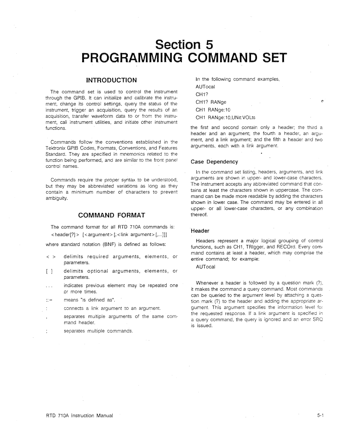 Tektronix RTD 710A manual 