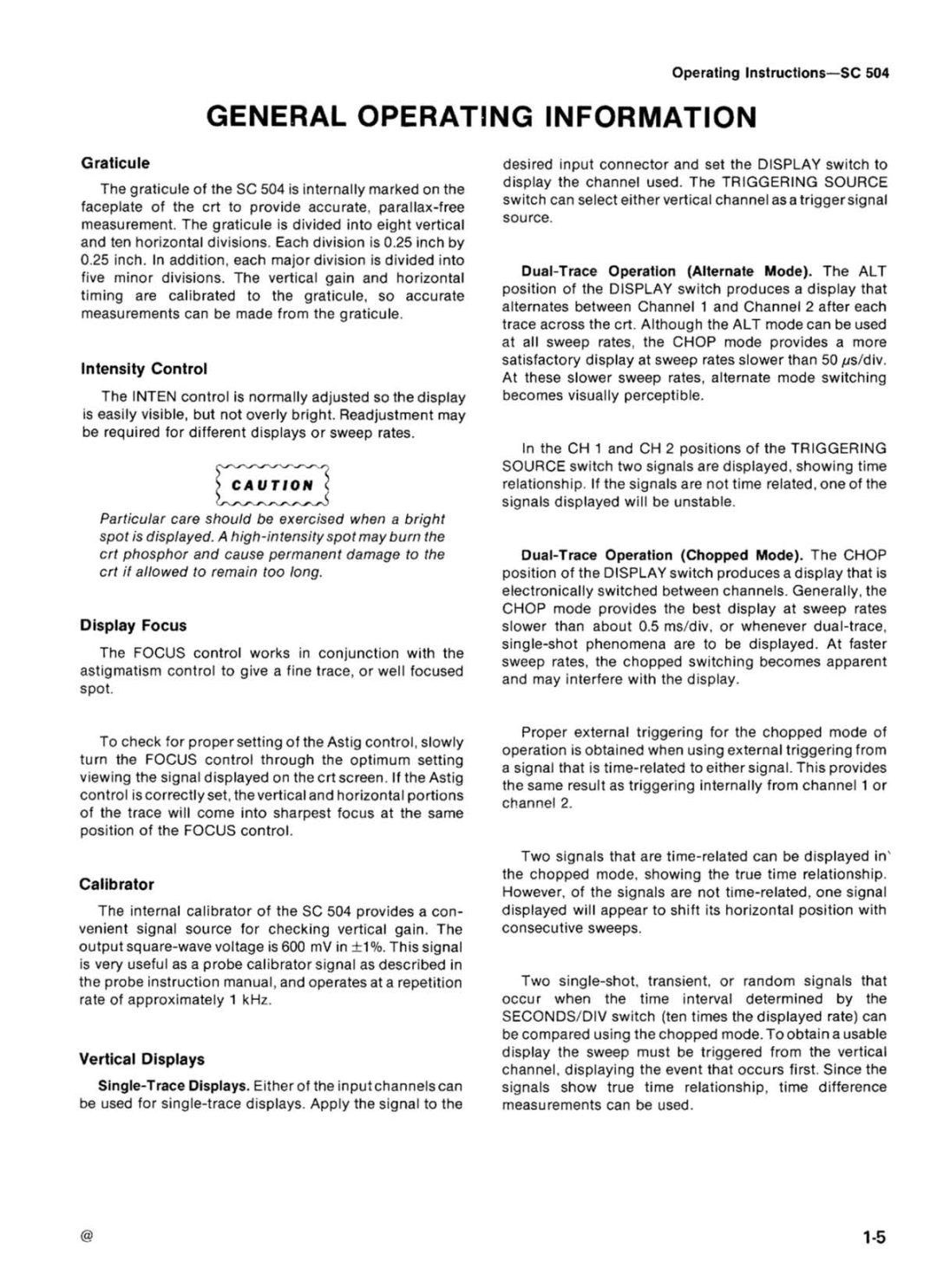 Tektronix SC 504 manual 