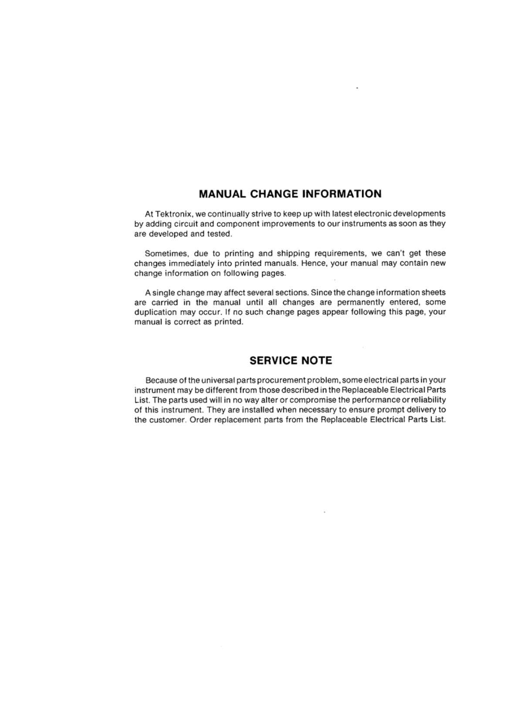 Tektronix SC 504 manual 