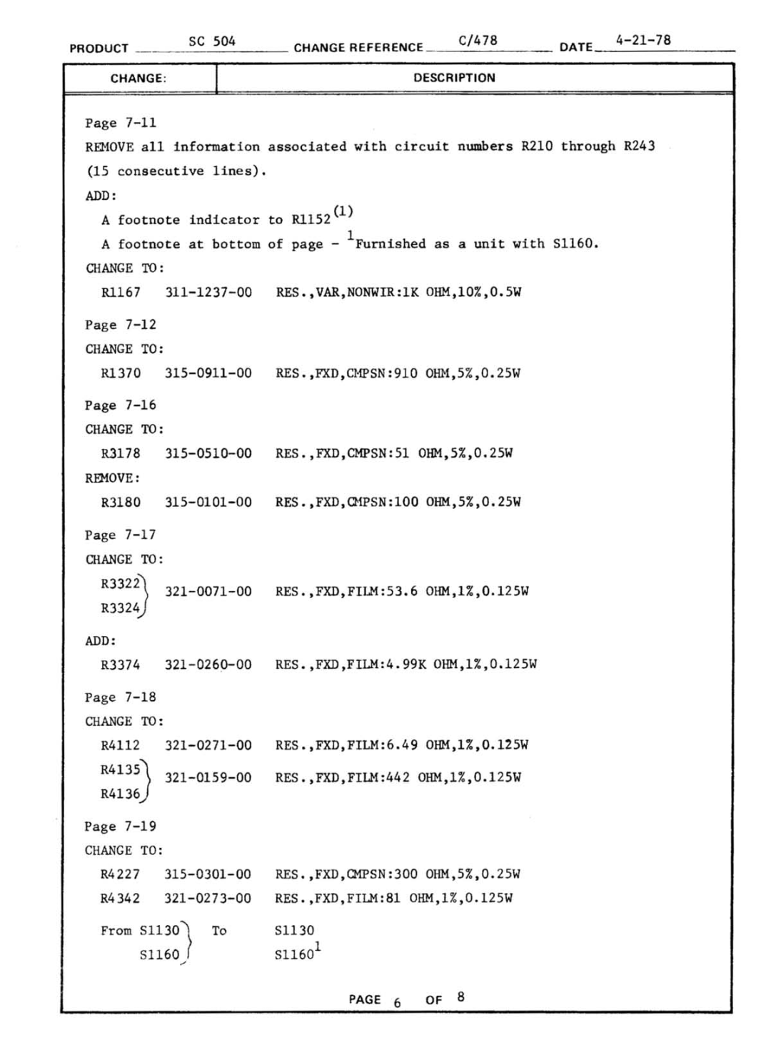 Tektronix SC 504 manual 