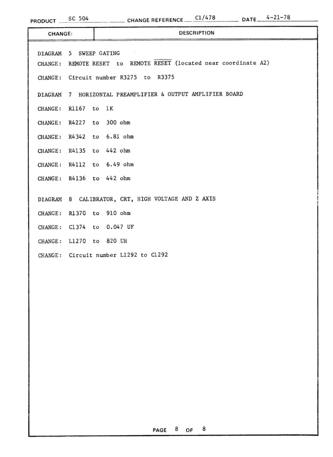 Tektronix SC 504 manual 