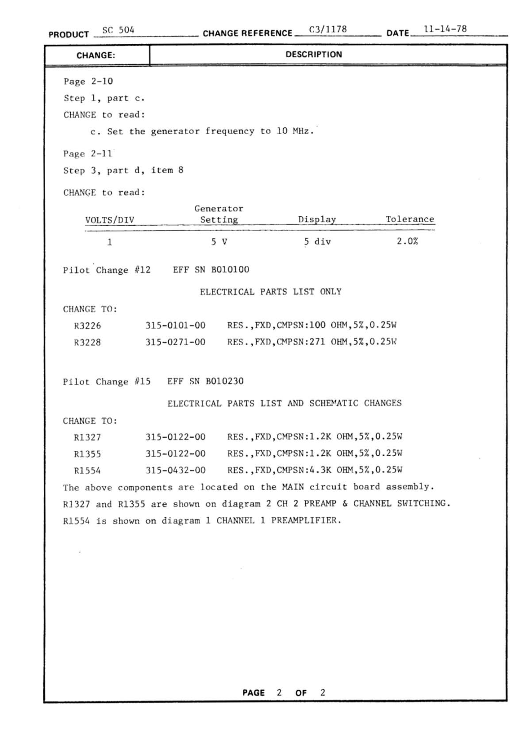 Tektronix SC 504 manual 