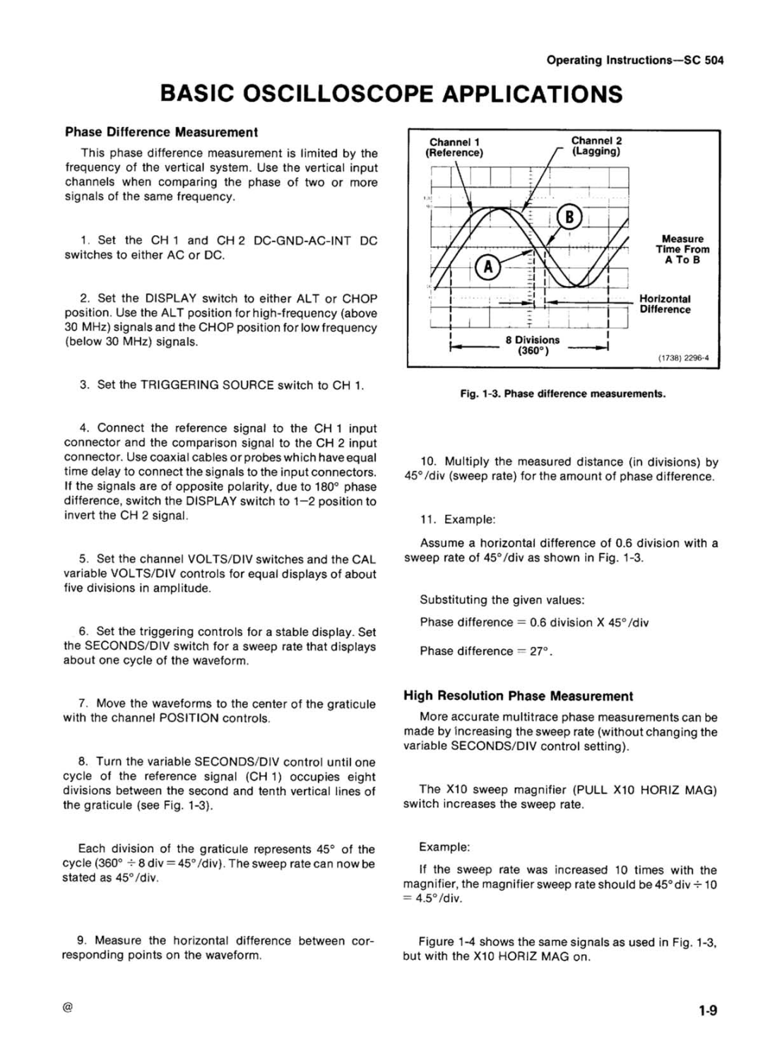 Tektronix SC 504 manual 